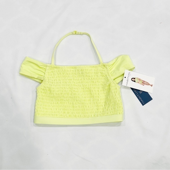 NWT Habitual Kids Girls' Bikini Tankini Swimsuit Ruched Off the Shoulder Top - Picture 1 of 5
